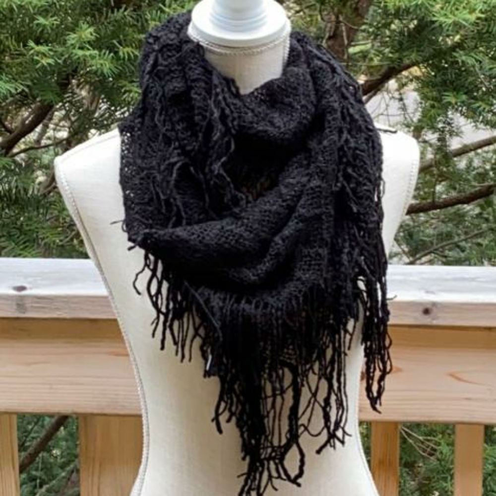 Winter Infinity Fringe Scarf